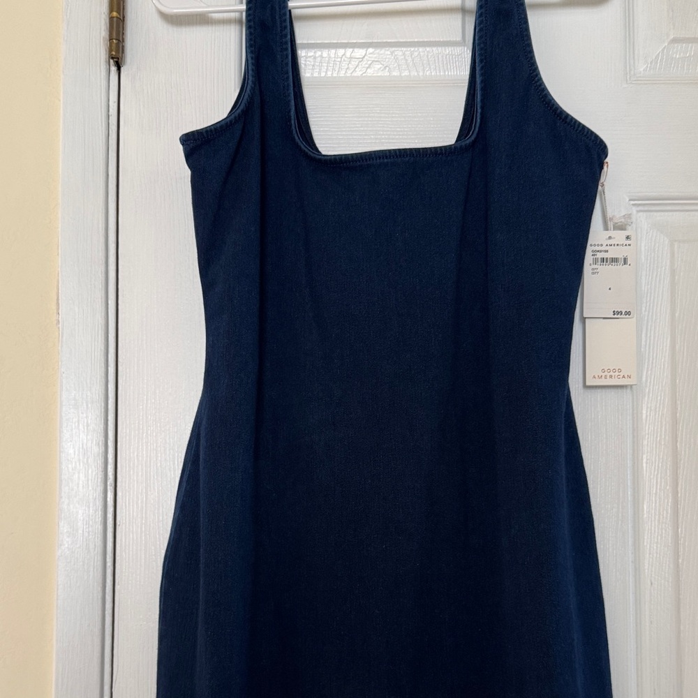 Good American Dark Blue Strapless Dress